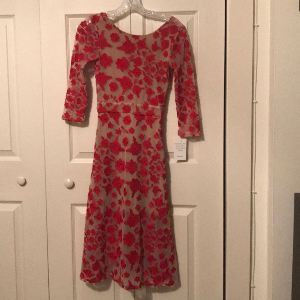 For Love & Lemons Free People Red Rose &Lace Dress